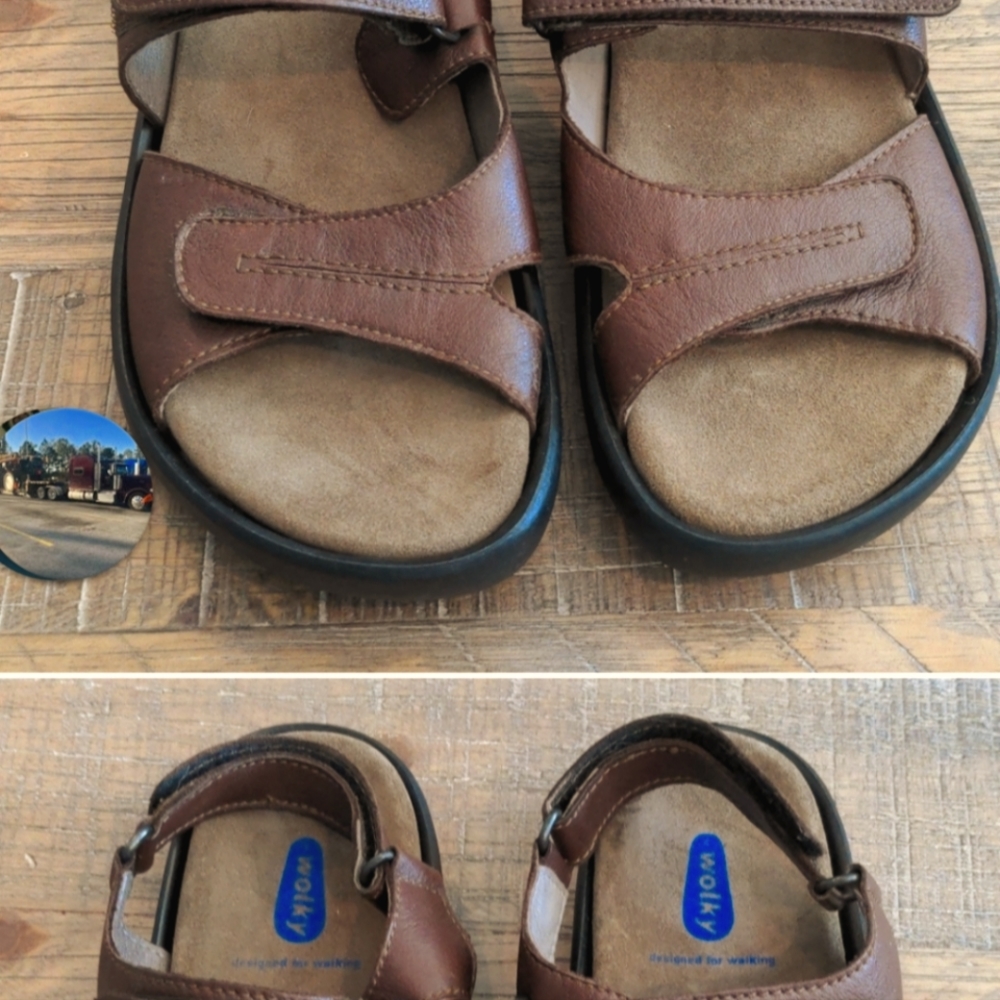 WOLKY LEATHER AND VELCRO SANDAL
